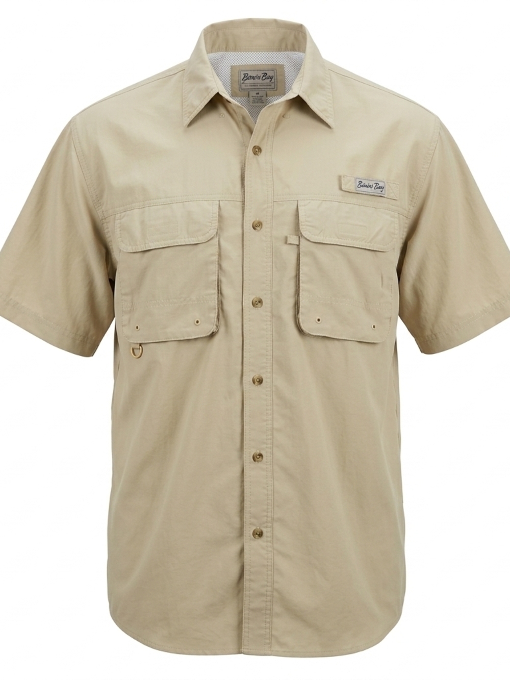 Bimini Bay Outfitters Men's Short Sleeve Fishing Shirt - Tan‎ - Size M